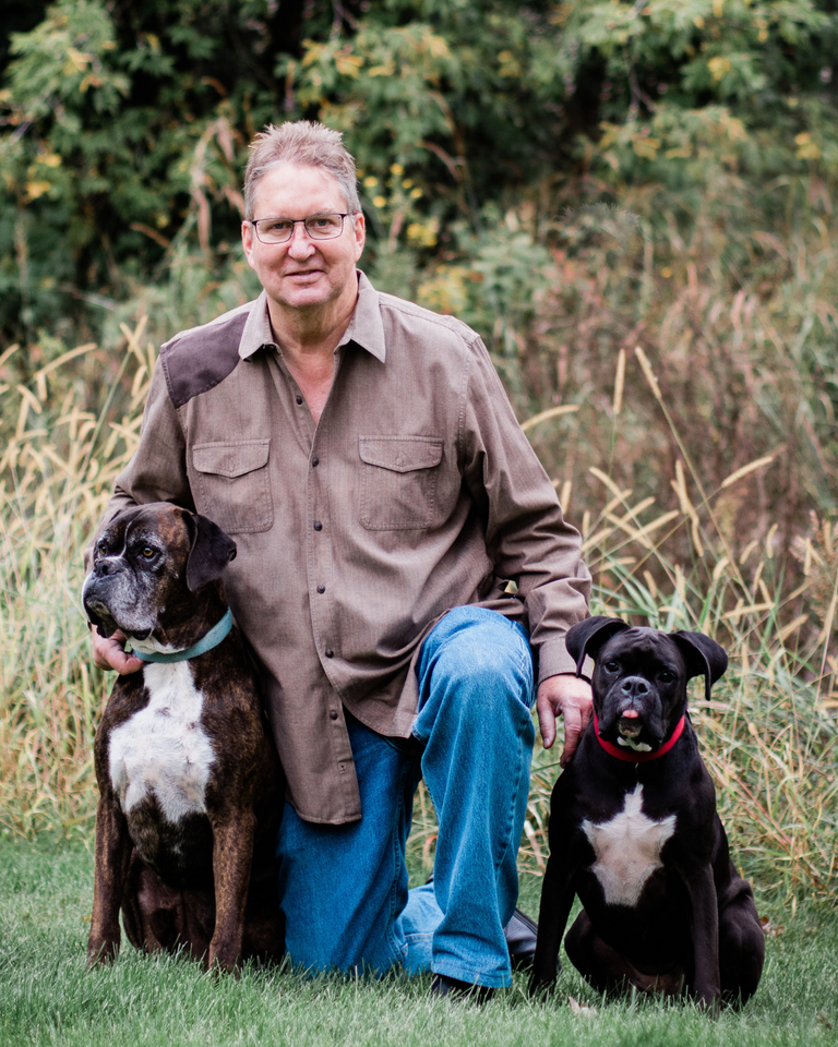 Bill McFarlane and his dogs